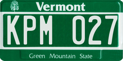 VT license plate KPM027