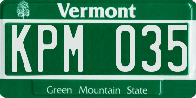 VT license plate KPM035