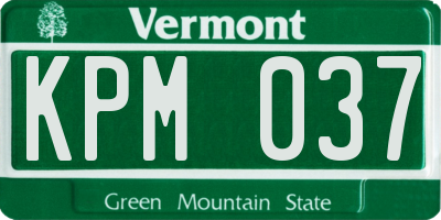 VT license plate KPM037