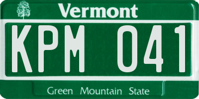 VT license plate KPM041