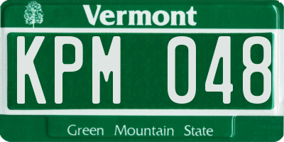 VT license plate KPM048