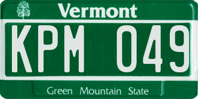 VT license plate KPM049