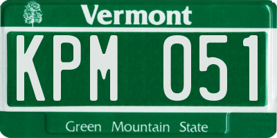 VT license plate KPM051