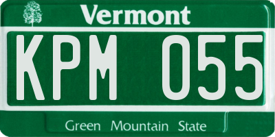 VT license plate KPM055
