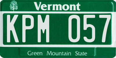 VT license plate KPM057