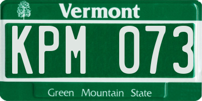 VT license plate KPM073