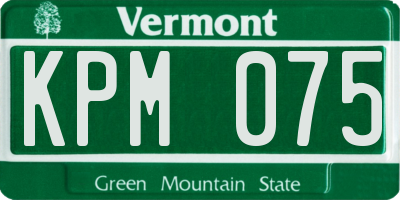 VT license plate KPM075