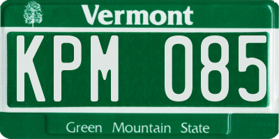 VT license plate KPM085