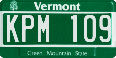 VT license plate KPM109