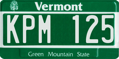 VT license plate KPM125