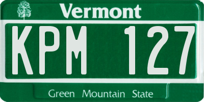 VT license plate KPM127