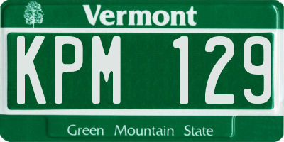 VT license plate KPM129