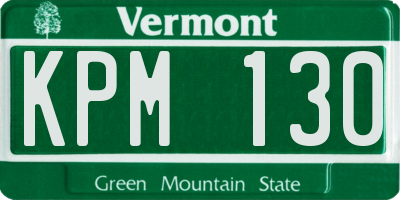 VT license plate KPM130