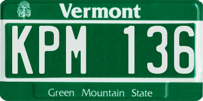 VT license plate KPM136