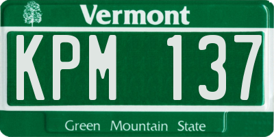 VT license plate KPM137