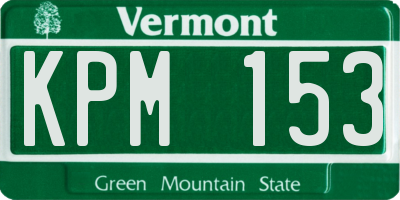 VT license plate KPM153