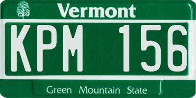 VT license plate KPM156