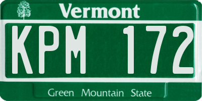 VT license plate KPM172