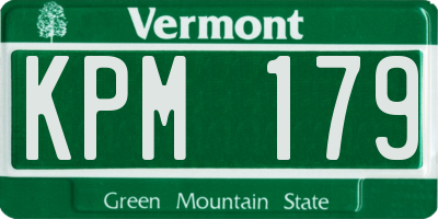 VT license plate KPM179