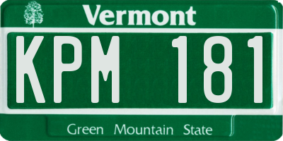 VT license plate KPM181