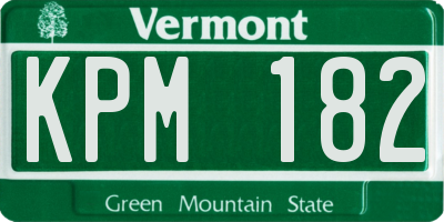 VT license plate KPM182
