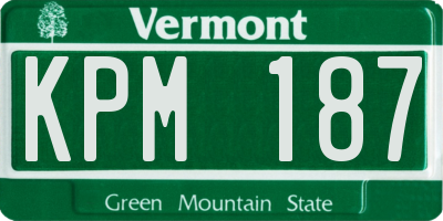 VT license plate KPM187