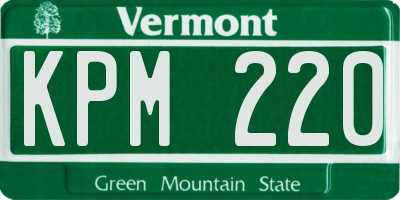 VT license plate KPM220