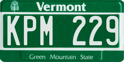 VT license plate KPM229