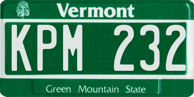 VT license plate KPM232