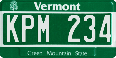 VT license plate KPM234
