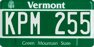 VT license plate KPM255