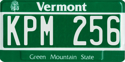 VT license plate KPM256