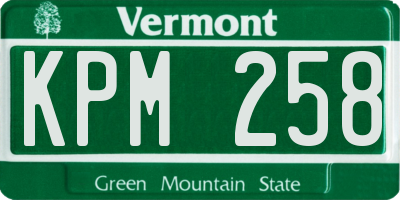 VT license plate KPM258