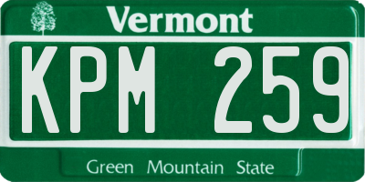 VT license plate KPM259