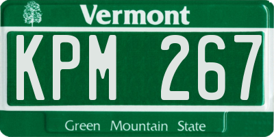 VT license plate KPM267