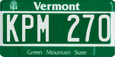 VT license plate KPM270