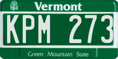 VT license plate KPM273