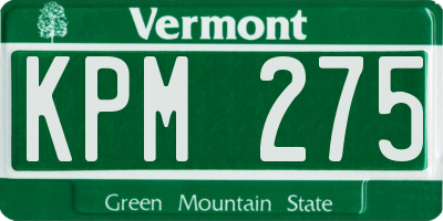 VT license plate KPM275