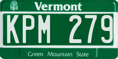 VT license plate KPM279