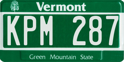 VT license plate KPM287