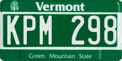 VT license plate KPM298