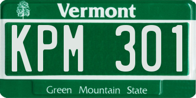 VT license plate KPM301