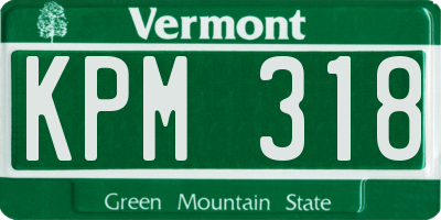 VT license plate KPM318