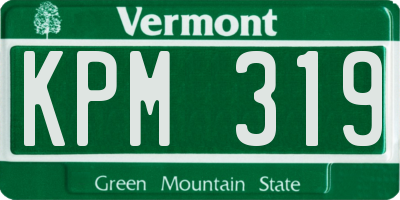 VT license plate KPM319