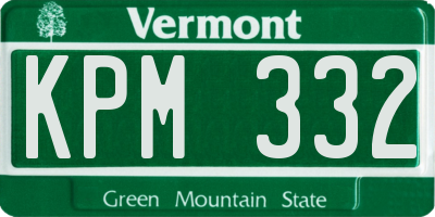 VT license plate KPM332
