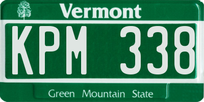 VT license plate KPM338