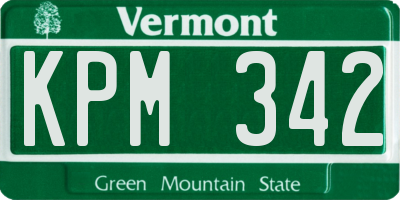 VT license plate KPM342