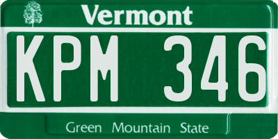 VT license plate KPM346