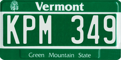 VT license plate KPM349