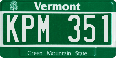 VT license plate KPM351